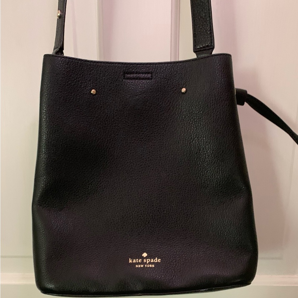 Kate Spade large bucket bag, MARTI black leather